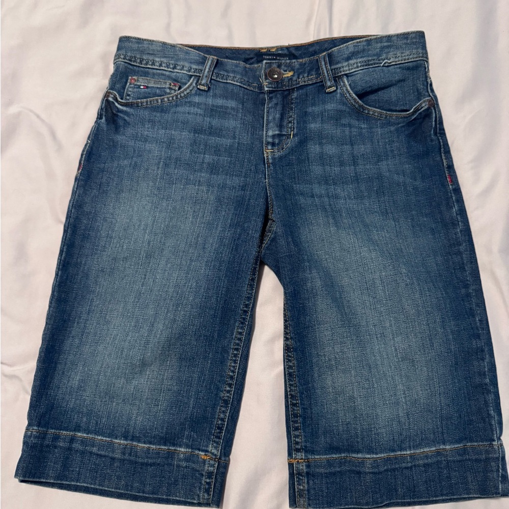 Tommy Hilfiger Women Denim Bermuda Shorts - Blue